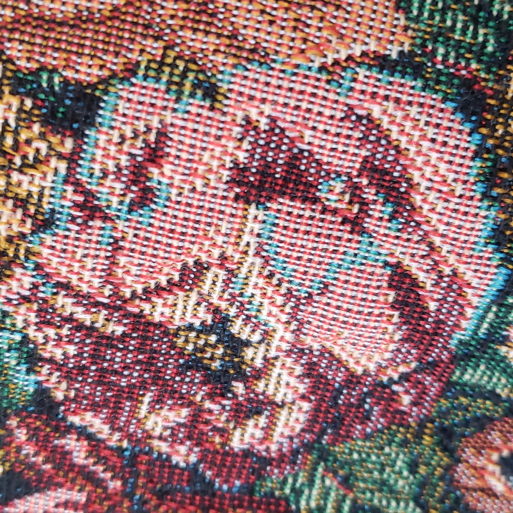 Vintage 80s Tapestry Black Floral Blazer Jacket Cottagecore Grandmacore | SIZE 6 - Picture 8 of 15